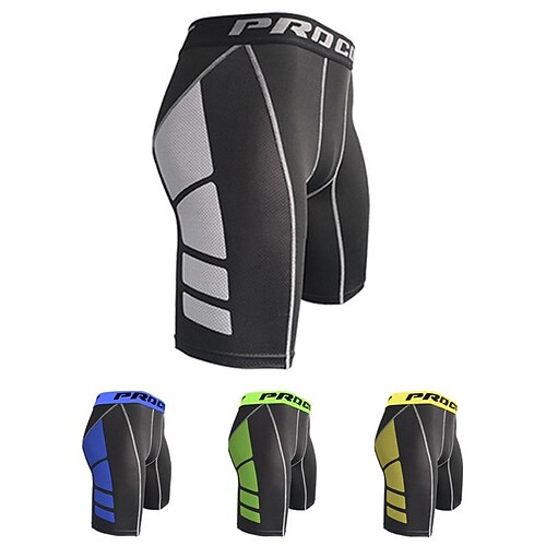 

Men's Compression Shorts Compression Clothing Athletic Athleisure Breathable Quick Dry Moisture Wicking Fitness Gym Workout Running Sportswear Activewear Green Red Blue