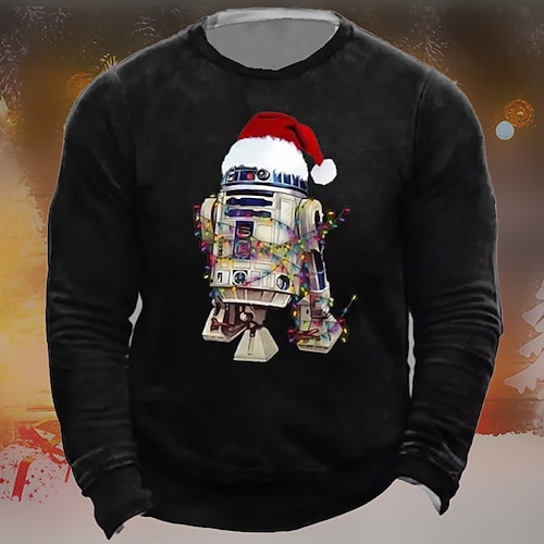 

Men's Sweatshirt Pullover Black Navy Blue Crew Neck Graphic Prints Ugly Christmas Print Daily Sports Holiday 3D Print Basic Streetwear Designer Spring Fall Clothing Apparel Hoodies Sweatshirts