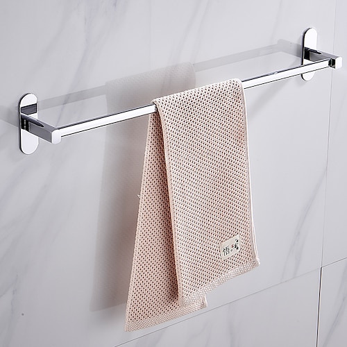 

Stainless Steel Towel Rack Toilet Wall Mounted Nail Free Storage Bathroom Hanger Single Pole Perforated Towel Bar
