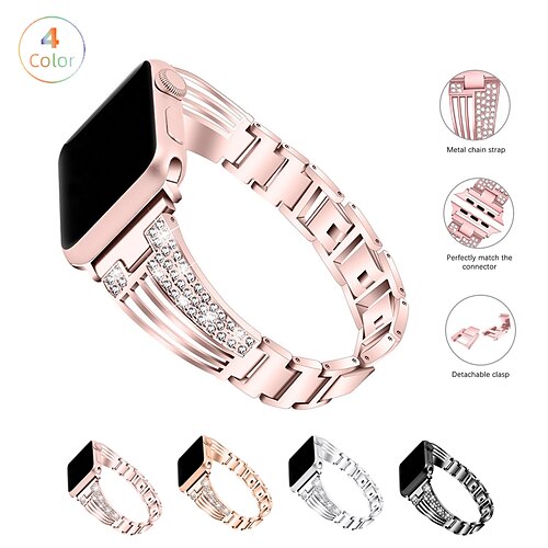 

1PC Smart Watch Band Compatible with Apple iWatch Apple Watch Ultra 49mm Series 8/7/6/5/4/3/2/1 / SE Metal Band for iWatch Smartwatch Strap Wristband Alloy Adjustable Breathable Quick Release