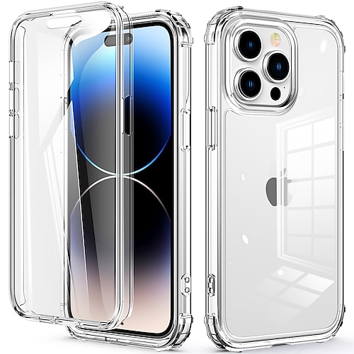 

360 Full Body Double 2 in 1 Clear Phone Case For iPhone 11 12 13 Pro Max Mini X XR XS 7 8 Plus SE Transparent Soft Hard Cover