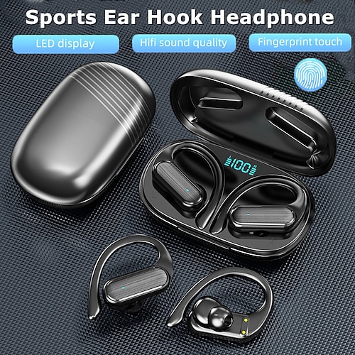 

NIA A520 True Wireless Headphones TWS Earbuds Ear Hook Bluetooth 5.3 with Microphone with Volume Control with Charging Box for Apple Samsung Huawei Xiaomi MI Gym Workout Running Everyday Use Mobile