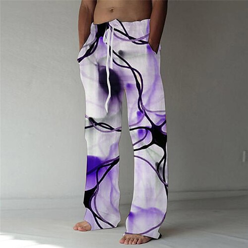 

Per uomo Pantaloni Pantaloni estivi Pantaloni da spiaggia A cordoncino Vita elastica Tasca frontale Astratto Stampe astratte Comfort Morbido Informale Giornaliero Di tendenza Originale Rosa Viola