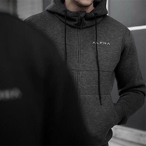 

Men's Hoodie Jacket Pocket Full Zip Long Sleeve Outerwear Athleisure Winter Cotton Thermal Warm Windproof Breathable Running Jogging Training Sportswear Activewear Dark Grey Hemp gray Black