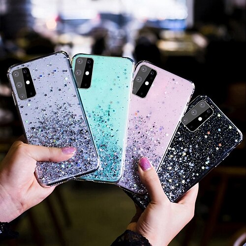 

Phone Case For Samsung Galaxy Back Cover A73 A53 A33 S22 Ultra Plus S21 FE S20 A72 A52 A42 A71 Bling Glitter Shine Transparent TPU