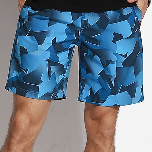 

Men's Swim Shorts Swim Trunks Board Shorts Pocket Drawstring Elastic Waist Graphic Color Block Comfort Breathable Knee Length Casual Daily Holiday Classic Style Casual / Sporty Blue Micro-elastic