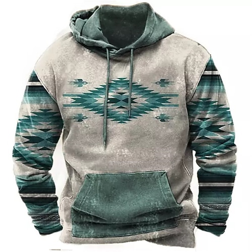 

Men's Pullover Hoodie Sweatshirt Blue Hooded Graphic Prints Print Daily Sports 3D Print Basic Boho Streetwear Spring Fall Clothing Apparel Hoodies Sweatshirts