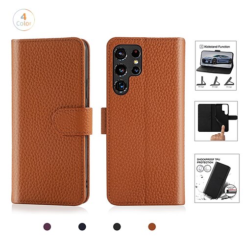 

Phone Case For Samsung Galaxy Flip S22 S22 Plus S22 Ultra S21 Ultra Plus Bumper Frame Magnetic Full Body Protective Solid Colored PU Leather