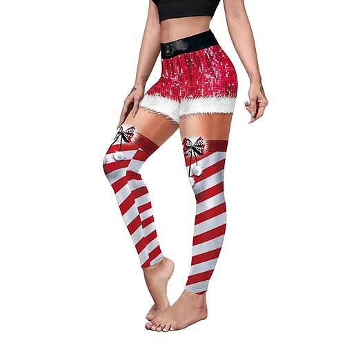 

Santa Claus Mrs.Claus Leggings Women's Christmas Christmas Christmas Eve Adults Party Christmas Polyester Pants