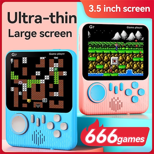 

G7 Retro Portable Macarone Handheld Game Console 3.5 Inch LGD HD Screen With Built-in 666 Games Children's Holiday Gifts