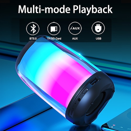 

Mini LED Portable Bluetooth Speakers Wireless Speaker With TF Mic Bluetooth-compatible Music Column For Phone Bass Subwoofer