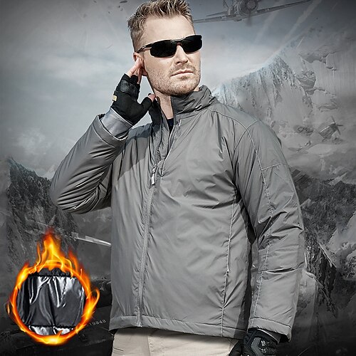 

Men's Padded Hiking jacket Heat Reflective Jacket Military Tactical Jacket Winter Outdoor Thermal Warm Windproof Breathable Lightweight Outerwear Winter Jacket Trench Coat Hunting Ski / Snowboard