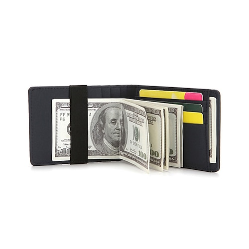 

Men's Retro Wallet PU Leather Embossed Solid Color Daily Office & Career Black