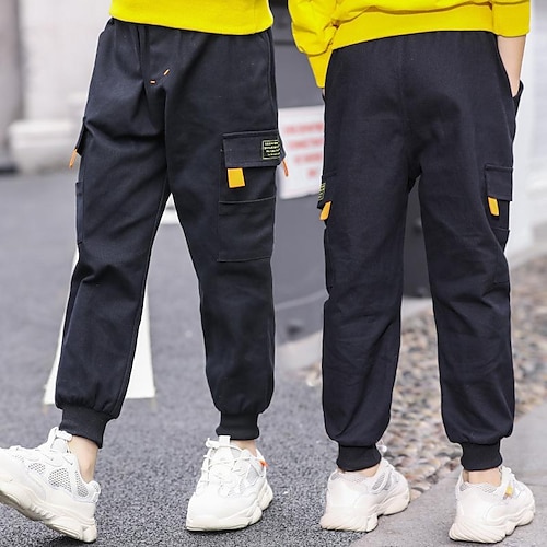 

Bambino Da ragazzo Pantaloni cargo I pantaloni Tinta unica Comfort Pantaloni Informale Essenziale Di tendenza Verde Nero Kaki Vita media