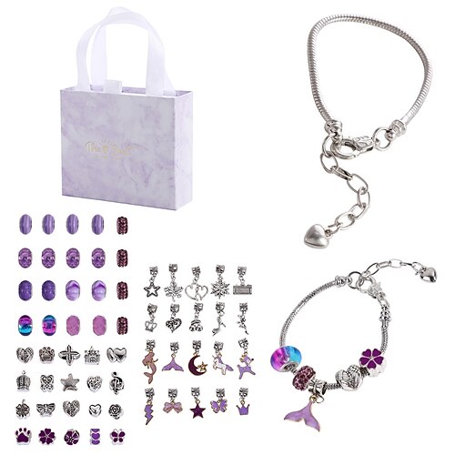 

Christmas Bracelet Set Glass Bracelet Jewelry Diy Children Crystal Beads Bracelet Gift Box