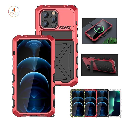 

Phone Case For Apple Classic Series iPhone 14 Pro Max iPhone 14 Pro iPhone 14 Plus iPhone 14 Bumper Frame Full Body Protective Dustproof Camouflage Solid Colored TPU