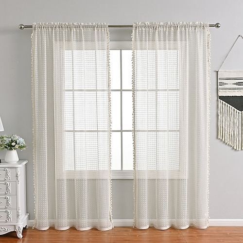 

Plain / Solid Sheer Curtains Shades Window Treatment Collection(DrapesSheer) Sheer Living Room Curtains