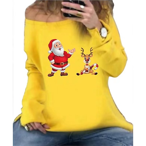 

Santa Claus Reindeer Masquerade Ugly Christmas Sweater / Sweatshirt Women's Christmas Christmas Carnival Masquerade Adults Party Christmas Polyester Top