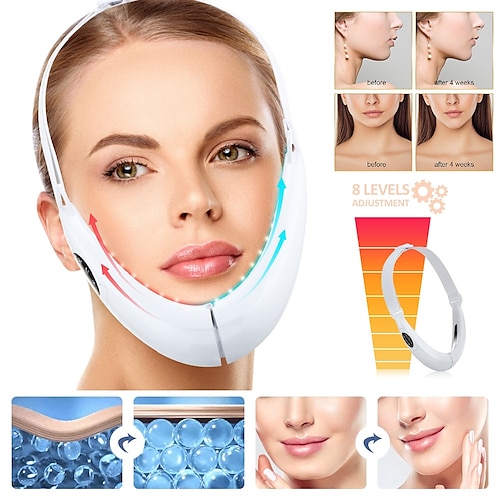 

EMS Facial Lifting Device LED Photon Therapy Face Slimming Vibration Massager Double Chin V Line Lift Belt Cellulite Jaw Device