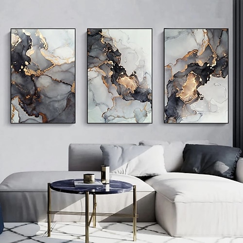 

1 Panel Abstract Prints Gold Grey Marble Wall Art Modern Picture Home Decor Wall Hanging Gift Rolled Canvas Unframed Unstretched