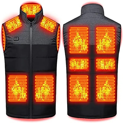 

Heated Vest for Women Men 4/9/11 Areas Winter USB Electric Heated Jackets Washable Heating Vest Warm Thermal Waistcoat For Camping Outdoor Hunting