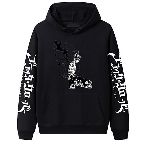 

Black Clover Asta Hoodie Cartoon Manga Anime Front Pocket Graphic Hoodie For Men's Women's Unisex Adults' Hot Stamping 100% Polyester