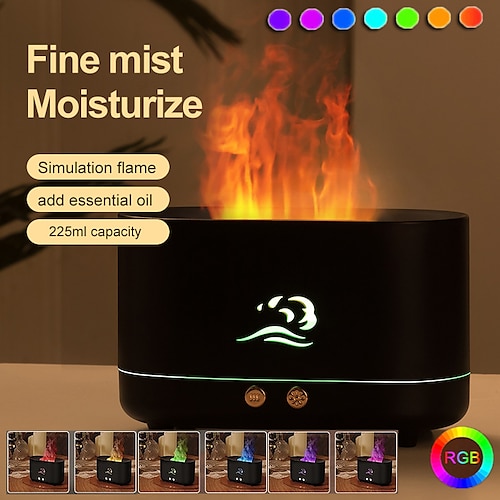 

Flame Air Humidifier USB Aroma Diffuser Room Fragrance Mist Maker Essential Oil Difusors For Home Living Room Office Christmas Gift
