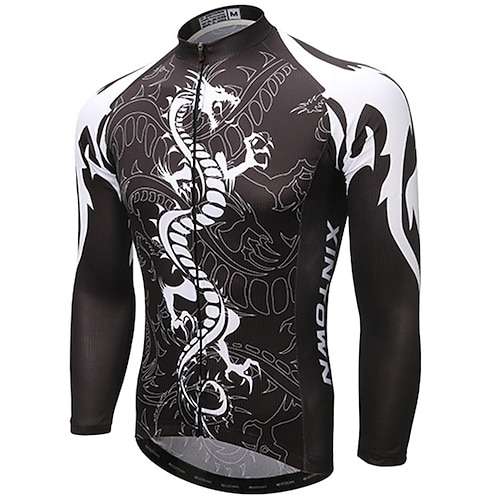 

Men's Cycling Jersey Long Sleeve Bike Jersey Top with 3 Rear Pockets Mountain Bike MTB Road Bike Cycling Breathable Quick Dry Moisture Wicking Reflective Strips Black Yellow Red Animal Spandex Sports