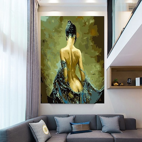 

Handmade Oil Painting Hand Painted 3D Vertical People Contemporary Modern Rolled Canvas (No Frame)