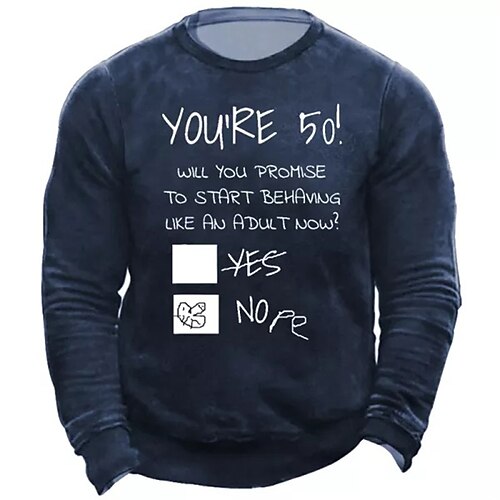 

Men's Sweatshirt Pullover Black Navy Blue Crew Neck Letter Graphic Prints Print Daily Sports Holiday 3D Print Basic Streetwear Designer Spring Fall Clothing Apparel Hoodies Sweatshirts