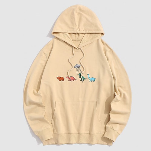 

Men's Hoodie Beige White Hooded Graphic Print Sports Outdoor Sports Streetwear Hot Stamping Basic Streetwear Casual Winter Fall Clothing Apparel Hoodies Sweatshirts