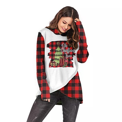 

Christmas Trees letter Masquerade Hoodie Women's Christmas Christmas Carnival Masquerade Adults' Christmas Vacation Polyester Top
