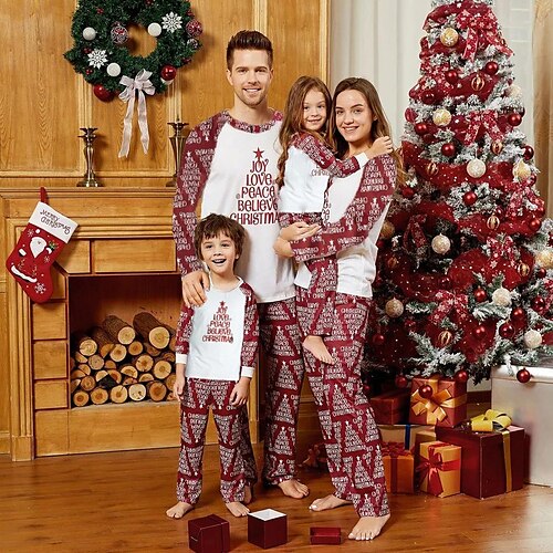 

Women's Shirt Pants Sets Basic Red Casual Weekend Graphic Print Crew Neck Men's L Men's M Men's XL Men's S Men's XXL