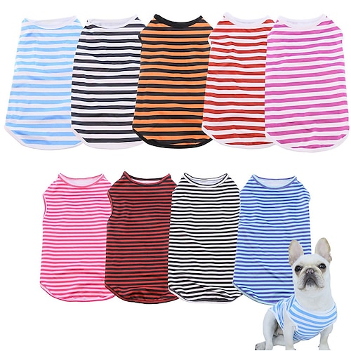 

Dog Cat Vest Stripes Adorable Stylish Ordinary Casual Daily Outdoor Casual Daily Dog Clothes Puppy Clothes Dog Outfits Breathable Black / White Blue White Blue Costume for Girl and Boy Dog Polyester