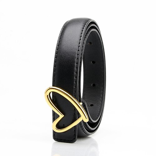 

Women's Unisex PU Buckle Belt PU Leather Prong Buckle Plain Casual Classic Party Work Black