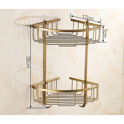 Bathroom Shelf Corner Basket Gold Shower Caddy for Shampoo Soap Hair Dryer  Holder Triangle Shelves Wall