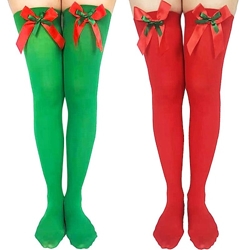 

Santa Claus Elf Socks / Long Stockings Women's Christmas Christmas Christmas Eve Adults' Party Christmas Polyester Socks