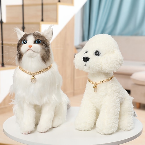 

2 Pieces Pearls Dog Necklace Collar Jewelry with Bling Rhinestones Pet Wedding Collar for Pets Cats Small Dogs Costume Outfits