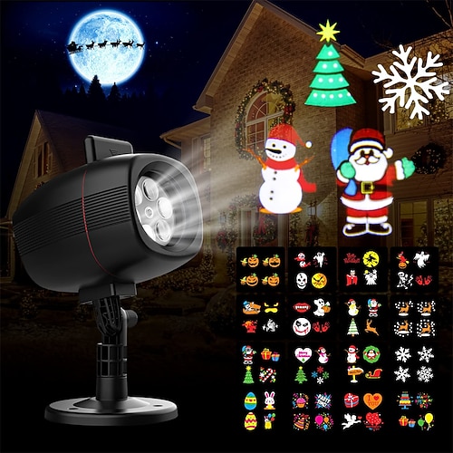 

Christmas Projector Lights Outdoor 2022 Upgrade Rotating Projector Landscape Lights with 16 Slides Patterns Waterproof Indoor Outdoor Lights for Xmas Halloween Holiday Party Garden Decorations