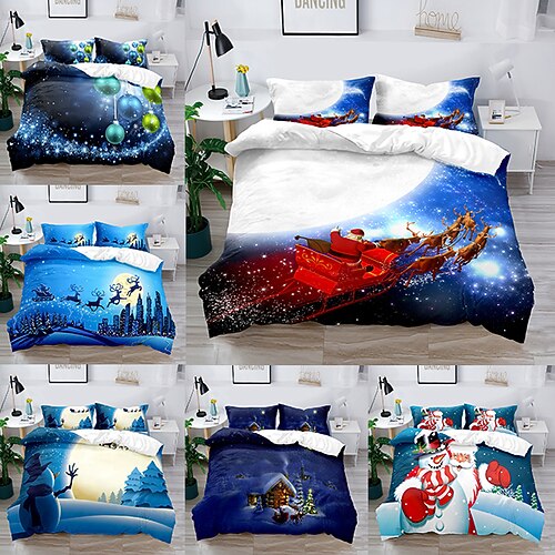 

Duvet Cover Set Boy Gife For Kid Gife 2/3 Piece Bedding Set with 1 or 2 Pillowcase(Single Twin only 1pcs)Merry Christmas New Year Gift Dog