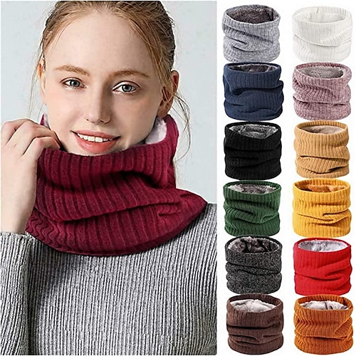 

Men's Women's Neck Gaiter Neck Tube Winter Outdoor Thermal Warm Windproof Fleece Lining Breathable Neck Gaiter Neck Tube Solid Color Fleece claret Green Blue for Hunting Ski / Snowboard Fishing