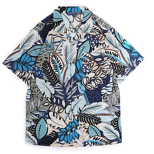 

Men's Summer Hawaiian Shirt Graphic Turndown Black / White Green Blue Yellow GrayBlue Outdoor Casual Short Sleeve Print Clothing Apparel Hawaiian Beach