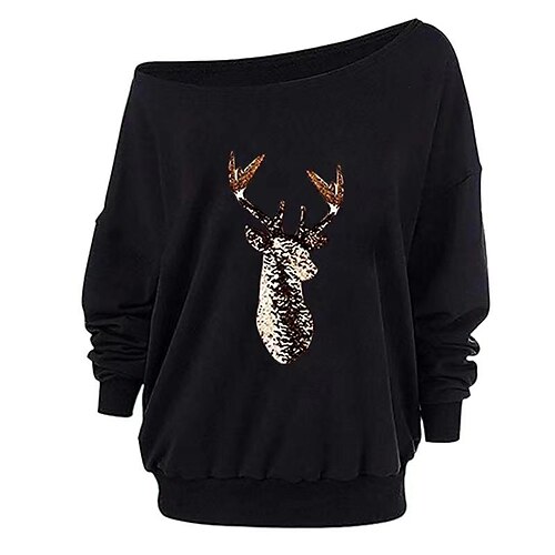 

Reindeer Masquerade Ugly Christmas Sweater / Sweatshirt Women's Christmas Christmas Carnival Masquerade Adults' Party Christmas Polyester Top