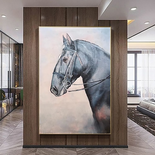 

Handmade Oil Painting Canvas Wall Art Decoration Modern Abstract Animal Horse for Home Decor Rolled Frameless Unstretched Painting