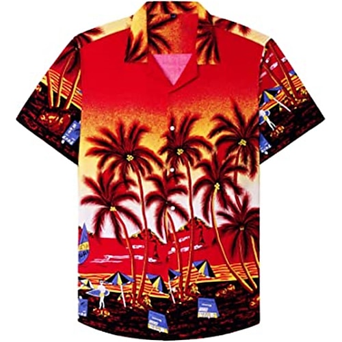 

Per uomo Camicia Camicia da campo Camicia Aloha A quadri Albero di cocco Stampe astratte Collo ripiegabile Vinaccia Nero Blu Giallo Rosso Stampa 3D Esterno Strada Manica corta Bottone giù Stampa