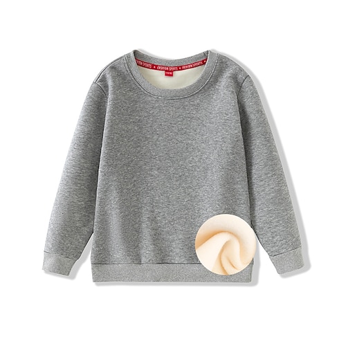 

Kids Boys Sweatshirt Pullover Solid Color Long Sleeve Children Top Casual Sweatshirt Fashion Adorable Black Yellow Royal Blue Winter 7-13 Years / Fall