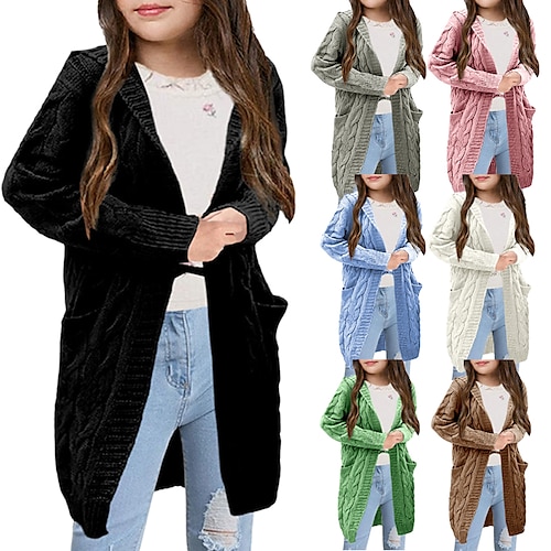 

Bambino (1-4 anni) Da ragazza Cappotto maglione Tinta unica Attivo Esterno Cappotto Capispalla 7-13 anni Inverno Verde Nero Blu