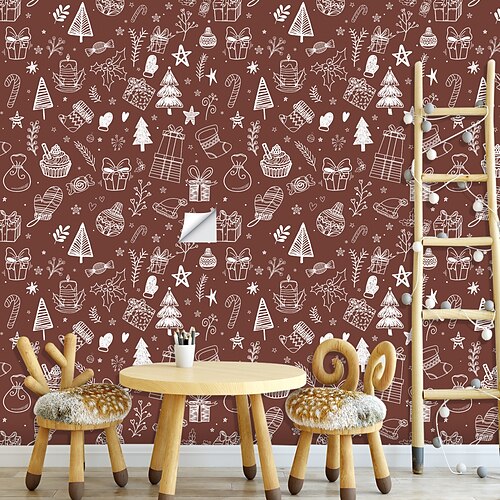 

Wallpaper Wallpaper Sticker Christmas Decoration Removable 3d Vinyl Pvc Home Decoration 100 40 Cm