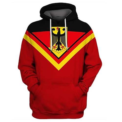 

Men's Pullover Hoodie Sweatshirt Wine Red Yellow & Black Yellow Burgundy Red Hooded Graphic Prints Print Daily Sports 3D Print Basic Streetwear Casual Spring & Fall Clothing Apparel Hoodies