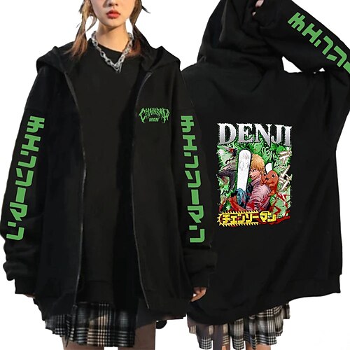 

Inspired by Chainsaw Man Denji Cartoon Manga Outerwear Anime Classic Street Style Outerwear For Men's Women's Unisex Adults' Hot Stamping 100% Polyester